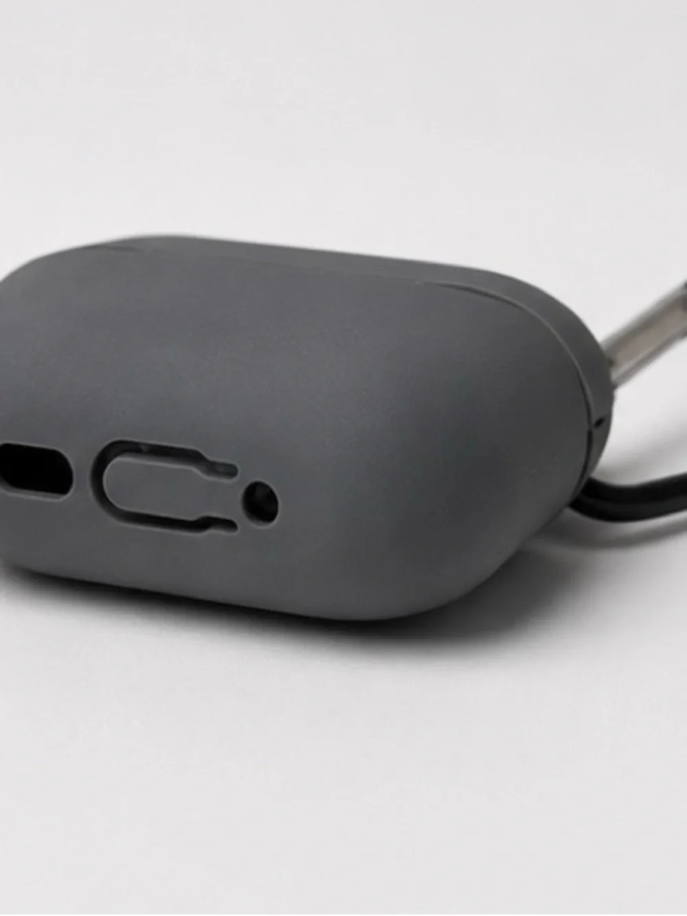 Gray- Silicone AirPods Pro Case with Carabiner